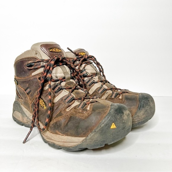 Keen Utility Detroit Mid Soft Toe Work Boot Brown Leather 8.5 Men’s - Picture 1 of 5